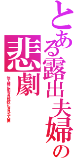 とある露出夫婦の悲劇（他人棒に犯され性奴にされた人妻）