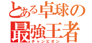 とある卓球の最強王者（チャンピオン）