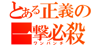 とある正義の一撃必殺（ワンパンチ）