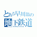 とある早川翁の地下鉄道（トウキョウメトロ）