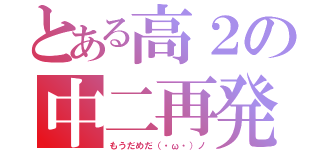 とある高２の中二再発（もうだめだ（・ω・）ノ）