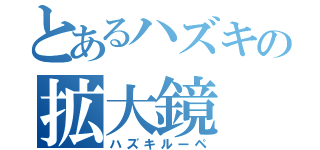 とあるハズキの拡大鏡（ハズキルーペ）