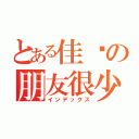 とある佳雯の朋友很少（インデックス）