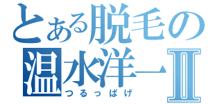 とある脱毛の温水洋一Ⅱ（つるっぱげ）