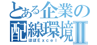 とある企業の配線環境Ⅱ（ほぼＥｘｃｅｌ）