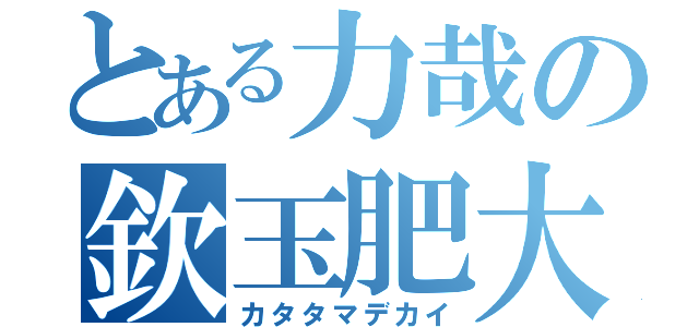 とある力哉の欽玉肥大（カタタマデカイ）