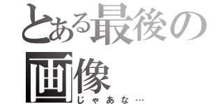 とある最後の画像（じゃあな…）