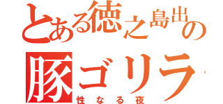 とある徳之島出身の豚ゴリラ（性なる夜）