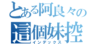 とある阿良々の這個妹控（インデックス）