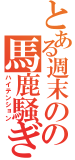 とある週末のの馬鹿騒ぎ（ハイテンション）