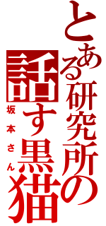 とある研究所の話す黒猫（坂本さん）