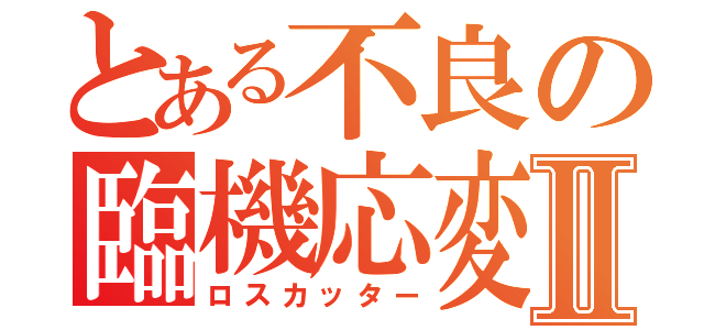 とある不良の臨機応変Ⅱ（ロスカッター）