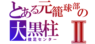 とある元籠球部の大黒柱Ⅱ（俊足センター）