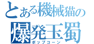 とある機械猫の爆発玉蜀黍（ポップコーン）