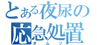 とある夜尿の応急処置（オムツ）