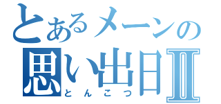 とあるメーンの思い出日記Ⅱ（とんこつ）