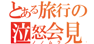 とある旅行の泣怒会見（ノノムラ）