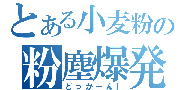 とある小麦粉の粉塵爆発（どっかーん！）