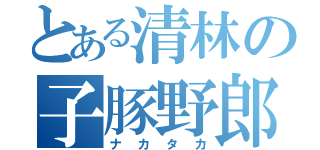 とある清林の子豚野郎（ナカタカ）