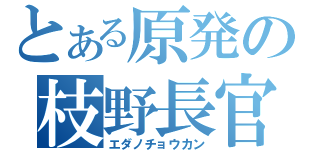 とある原発の枝野長官（エダノチョウカン）