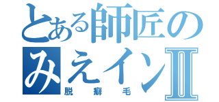 とある師匠のみえインコⅡ（脱癖毛）