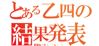 とある乙四の結果発表（自信ねーわ（´・ω・｀））