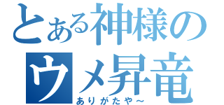 とある神様のウメ昇竜（ありがたや～）