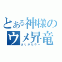 とある神様のウメ昇竜（ありがたや～）