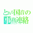 とある国音の事務連絡（タイムテーブル）