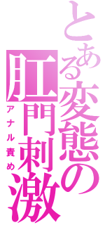 とある変態の肛門刺激（アナル責め）