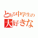 とある中学生の大好きな人（）