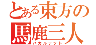 とある東方の馬鹿三人（バカルテット）