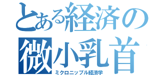 とある経済の微小乳首（ミクロニップル経済学）