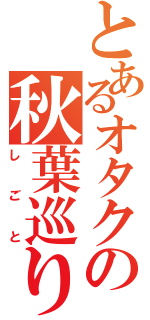 とあるオタクの秋葉巡り（しごと）