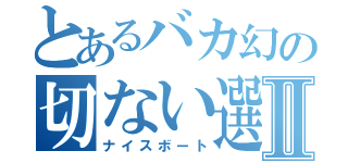 とあるバカ幻の切ない選択Ⅱ（ナイスボート）