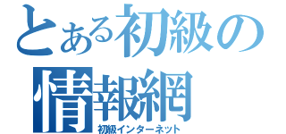 とある初級の情報網（初級インターネット）