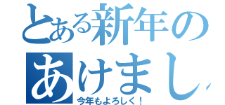 とある新年のあけましておめでとう（今年もよろしく！）