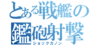 とある戦艦の鑑砲射撃（ショックカノン）