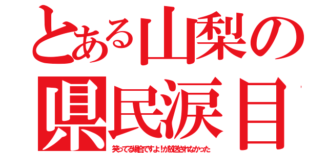 とある山梨の県民涙目（笑ってる場合ですよ！が放送されなかった）