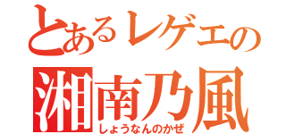 とあるレゲエの湘南乃風（しょうなんのかぜ）