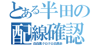 とある半田の配線確認（白白黒クロクロ白黒赤）