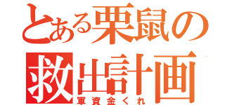 とある栗鼠の救出計画（軍資金くれ）