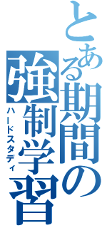 とある期間の強制学習（ハードスタディ）