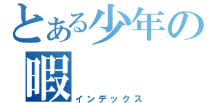とある少年の暇（インデックス）