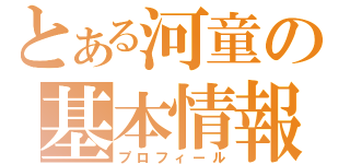 とある河童の基本情報（プロフィール）