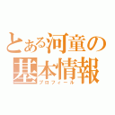 とある河童の基本情報（プロフィール）