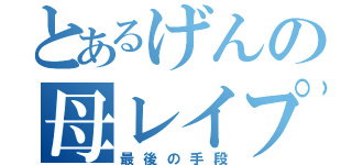 とあるげんの母レイプ（最後の手段）