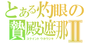とある灼眼の贄殿遮那Ⅱ（コクイントウホウジキ）