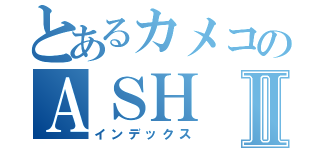 とあるカメコのＡＳＨⅡ（インデックス）