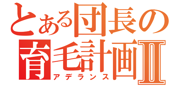 とある団長の育毛計画Ⅱ（アデランス）